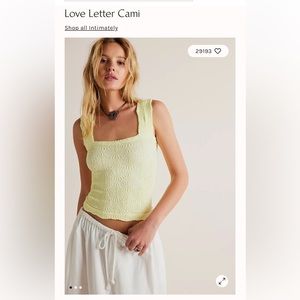 Free People love letter cami xs/s Nwt